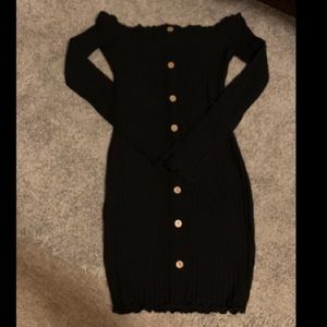 Off the shoulder ribbed dress